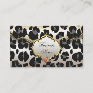 Cartão De Visita Elegante Sofisticado Animal Caramelo Creme Bege Do