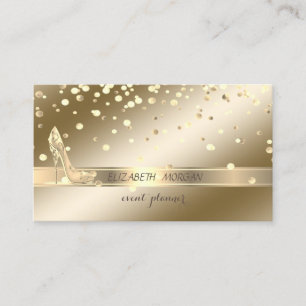 Cartão De Visita Elegante Sofisticado ,,Confete Dourado, Saltos Alt