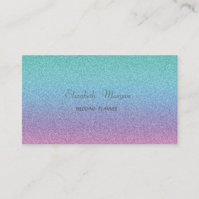Cartão De Visita Elegante Sofisticado Glitter Moderno Ombre (Frente)