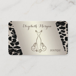 Cartão De Visita Elegante Sofisticado Moderno, Estampa de Leopardo,