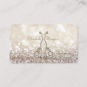 Cartão De Visita Elegante Sofisticado Moderno Glamouroso Bokeh, Ves