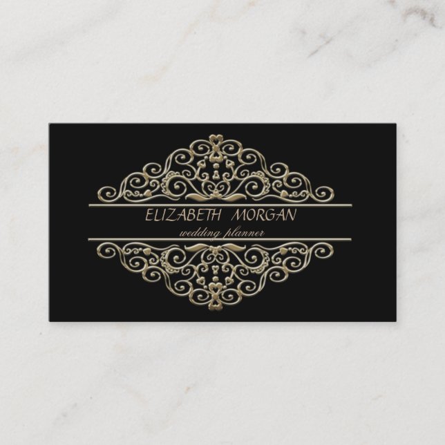 Cartão De Visita Elegante Sofisticado Profissional, Quadro Preto (Frente)