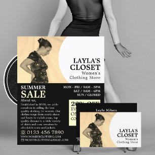 Cartão De Visita Elegante Stance, loja de roupas femininas