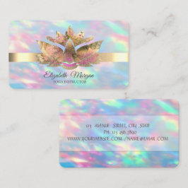 Cartão De Visita Elegante Tendência Dourado, Lótus Opala Iridescent