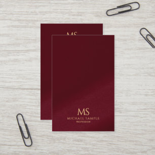 Cartão De Visita Elegante Tendência Ouro Texto Monograma Vertical E