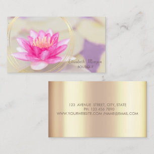 Cartão De Visita Elegante Tendência Rosa Dourado, Círculo Dourado L