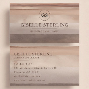 Cartão De Visita Elegante Terracotta Watercolor Abstrato Boho