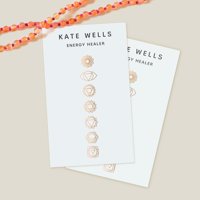 Cartão De Visita Elegante trabalhador espiritual de energia Chakra  (Criador carregado)