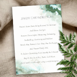 Cartão De Visita Elegante Verde Azul Agate Watercolor Cuidados Com 