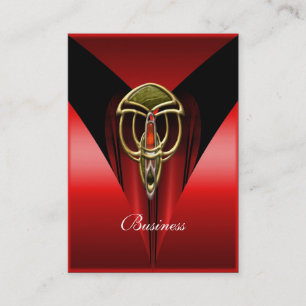Cartão de Visita Elegante Vermelho Art Déco Joia D
