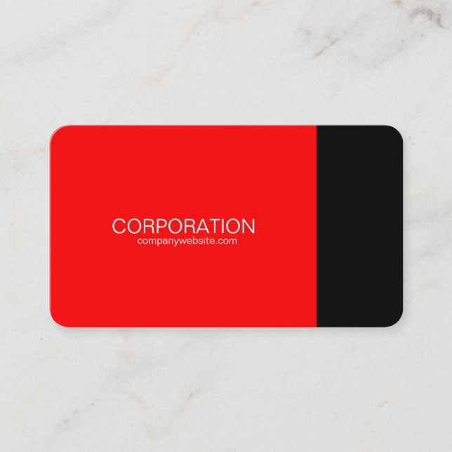 Cartão de visita elegante vermelho e preto (Frente)