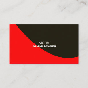 Cartão De Visita Elegante Vermelho e Preto Abstrato Moderno