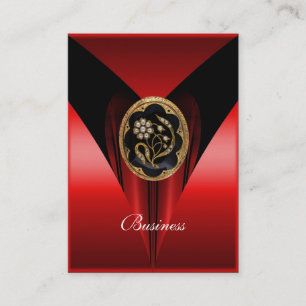 Cartão de Visita Elegante Vermelho Preto Dourado J