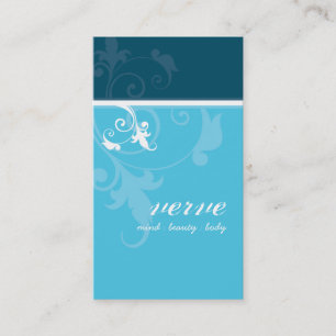 CARTÃO DE VISITA elegante verve foliage teal aqua