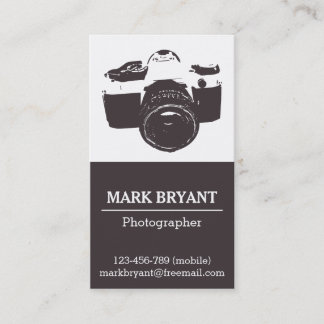Cartão De Visita Elegante, Vintage, Grunge, Câmera, Fotógrafo