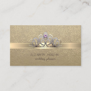 Cartão De Visita Elegante Vintage, Kraft, Confete Dourado