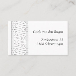 Cartão De Visita Elegante Vintage Line Art