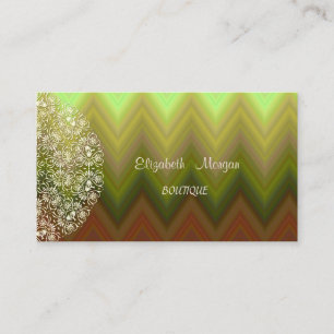 Cartão De Visita Elegante Vintage, Zigue-Zague, Chevron, Renda