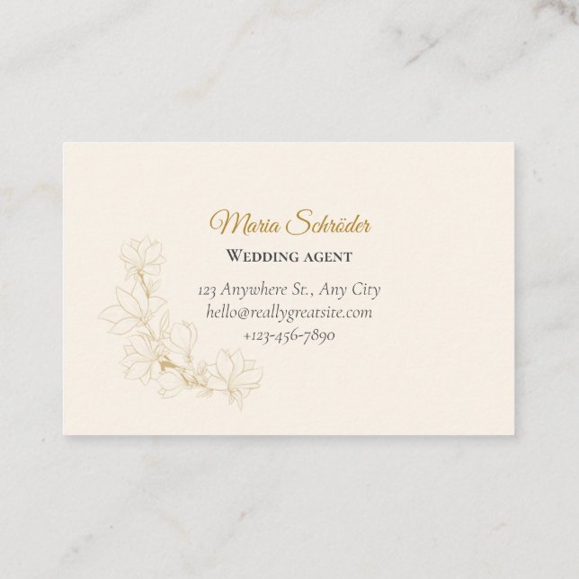 Cartão De Visita Elegante Visitenkarte in Rosa & Gold (Verso)