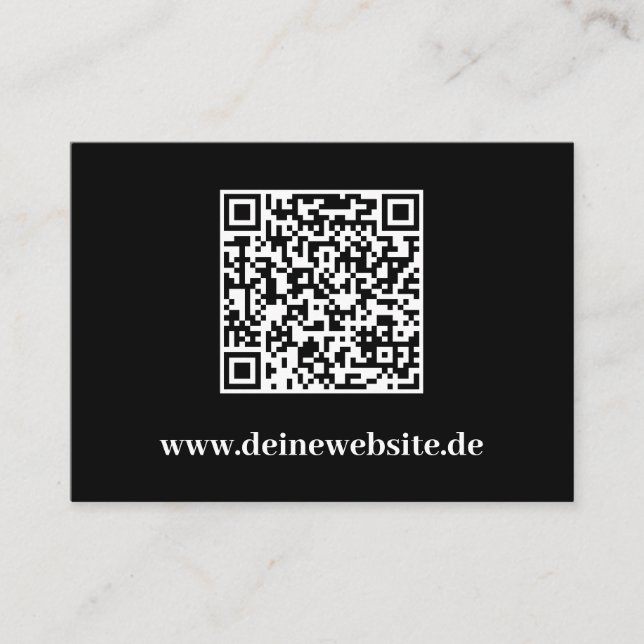 Cartão De Visita Elegante Visitenkarte mit QR Code Schwarz Vorlage (Frente)