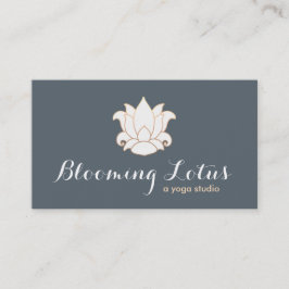 Cartão De Visita Elegante White Lotus Yoga e Professor de Meditação
