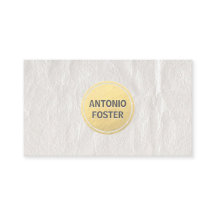 Elegante White Winkled Paper Dourado Circle Design