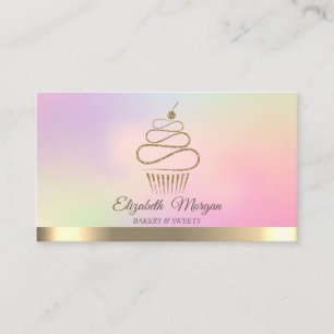 Cartão De Visita Elegantes Doces de Cupcake Profissionais