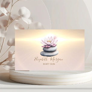 Cartão De Visita Elegantes Pedras Zen de Lótus Modernas