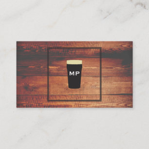 Cartão De Visita Elemento Quadrado de Madeira Rústica de Cerveja A