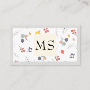 Cartão De Visita Elementos Florais Ilustrativos