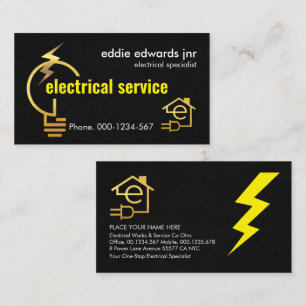 Cartão De Visita Eletricidade de raios de lâmpada