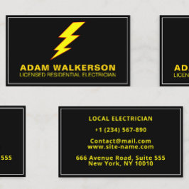 Cartão De Visita Eletricidade Residencial Mínima Moderna, Relâmpago