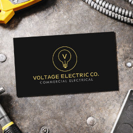Cartão De Visita Eletricista Comercial Profissional Preto