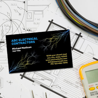 Cartão De Visita Eletricista | Empreiteiro Elétrico
