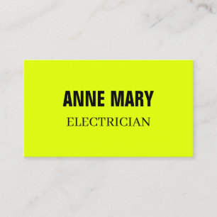 Cartão De Visita Eletricista Fluorescente Neon Amarelo Eletricidade