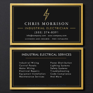 Cartão De Visita Eletricista Industrial Metal