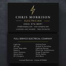 Eletricista Moderno Minimalista Preto Dourado