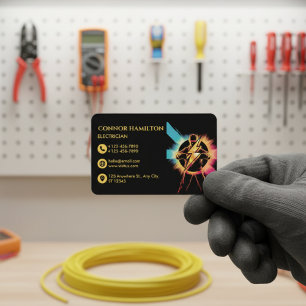 Cartão De Visita Eletricista Moderno Tendência Legal