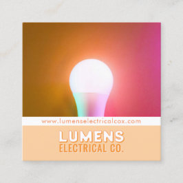 Cartão de visita elétrico com lâmpada branca brilh