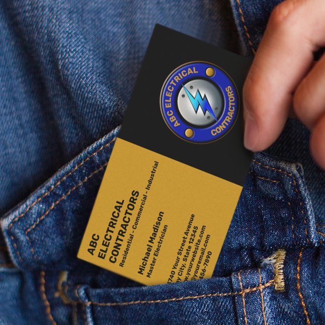 Cartão De Visita Elétrico | Contratante elétrico (Criador carregado)