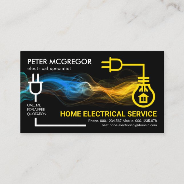 Cartão De Visita Elétrico de raios de circuito elétrico criativo (Frente)