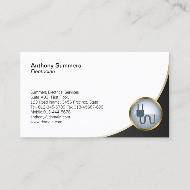 Cartão de visita elétrico do ícone de conexão elét (Frente)