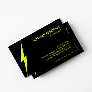 Cartão De Visita Elétrico Personalizado De Iluminação Amarela Preta