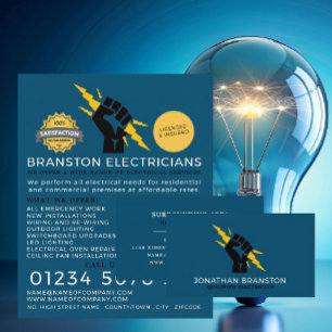 Cartão De Visita Elétricos Punhos, Eletrônicos