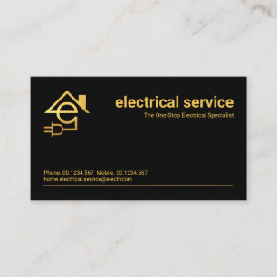 Cartão De Visita Eletrônico Dourado minimalista