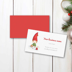 Cartão De Visita Elfo de Natal Minimalista