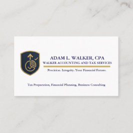 Cartão De Visita Elite Navy & Gold CPA Tax Preparer Business Card
