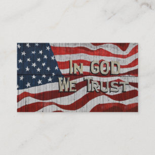 Cartão De Visita Em Deus, Confiamos na bandeira Conselho Americana
