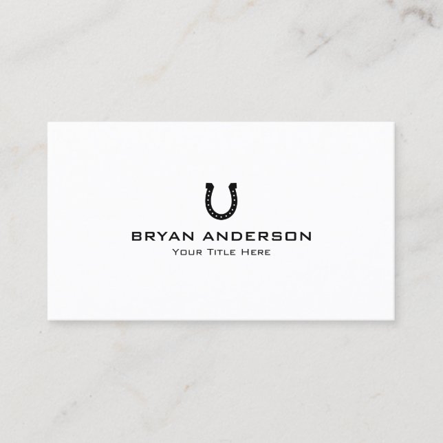 Cartão de visita em ferradura preto (Frente)