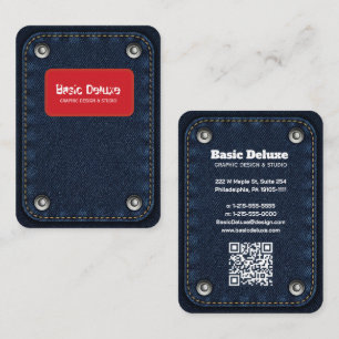 Cartão de Visita em Grelê de Denim Rústico   Jean 